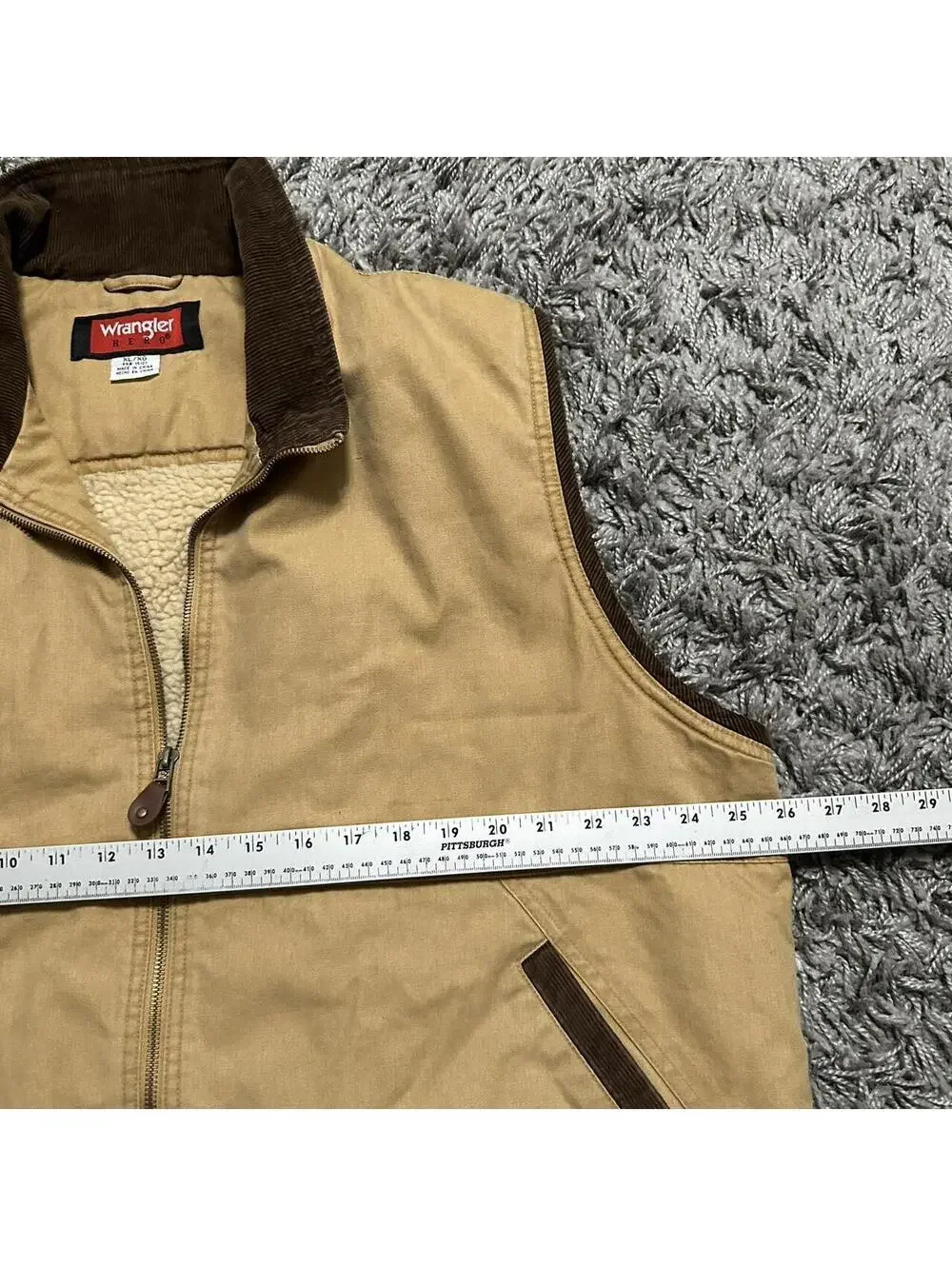 Wrangler Brown and Tan Workwear Vest size XL